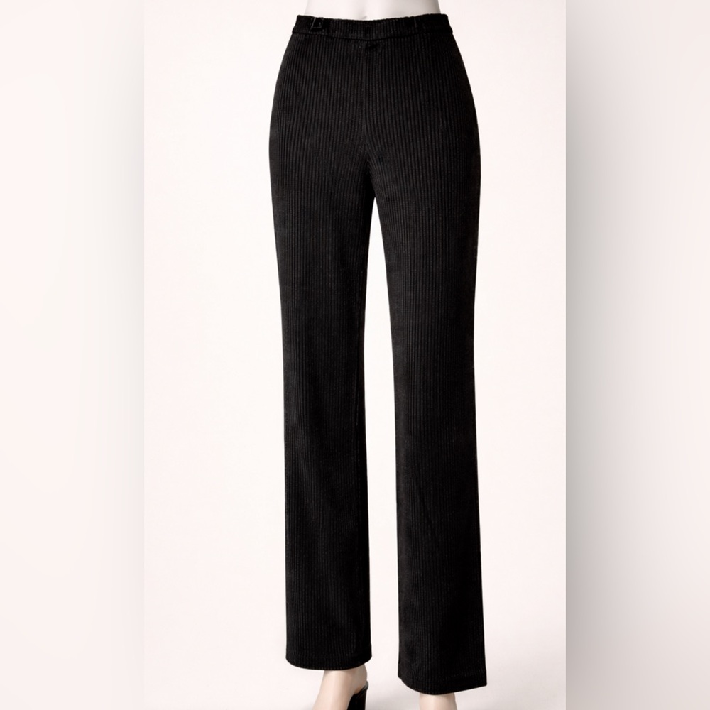 Nicole Miller Black Velvet Patterned Pants